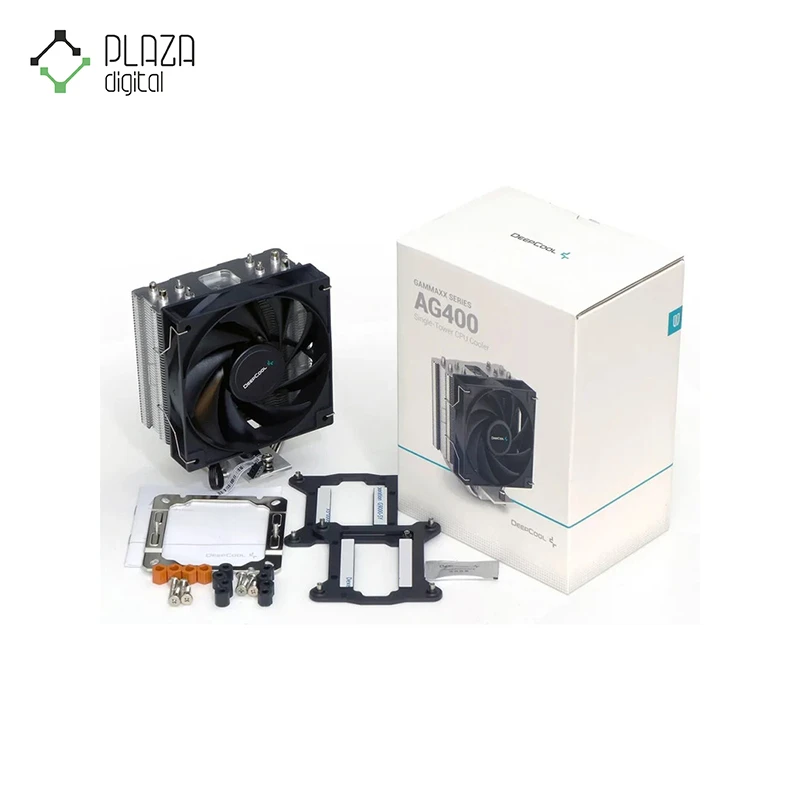 نمای جعبه و لوازم جانبی خنک کننده پردازنده دیپ کول مدل deepcool ag400