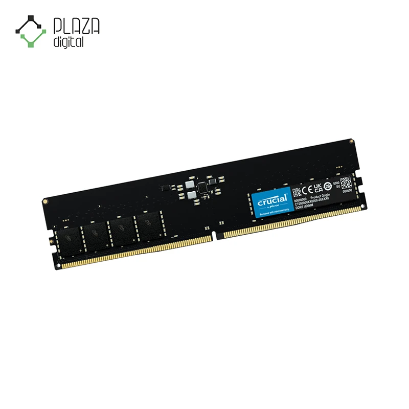 نمای چپ رم دسکتاپ 4800 مگاهرتز cl40 کروشیال crucial 16gb ddr5 ظرفیت 16 گیگابایت