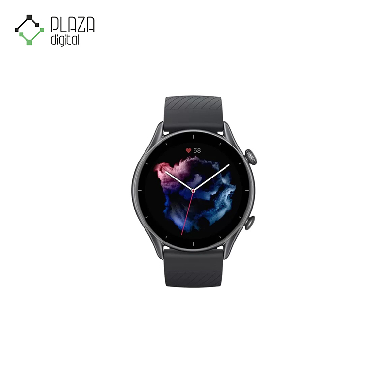 نمای رو به رو مشکی ساعت هوشمند شیائومی مدل amazfit gtr3 pro