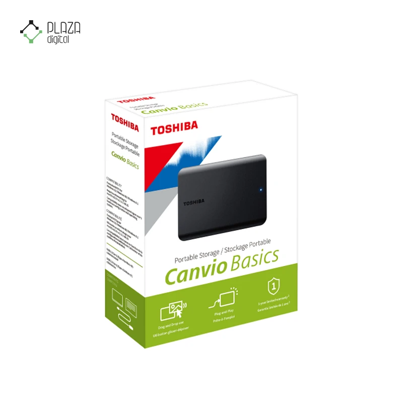 هارد اکسترنال توشیبا مدل Canivo Basics ظرفیت 2 ترابایت رنگ مشکی پلازا دیجیتال