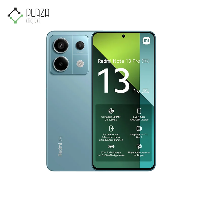 گوشی موبایل شیائومی مدل Redmi Note 13 Pro 5G ظرفیت 512 گیگابایت با رم 12 گیگابایت رنگ ابی