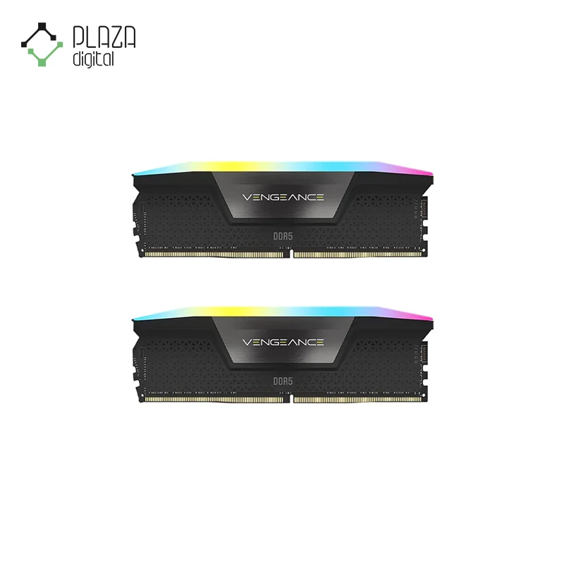 نمای کلی رم دسکتاپ ddr5 دو کاناله 6600 مگاهرتز cl38 کورسیر مدل vengeance rgb ظرفیت 32 گیگابایت