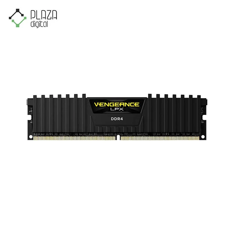 نمای رو به رو رم دسکتاپ DDR4 تک کاناله 3200 مگاهرتز کورسیر CL16 مدل Vengeance LPX ظرفیت 16 گیگابایت