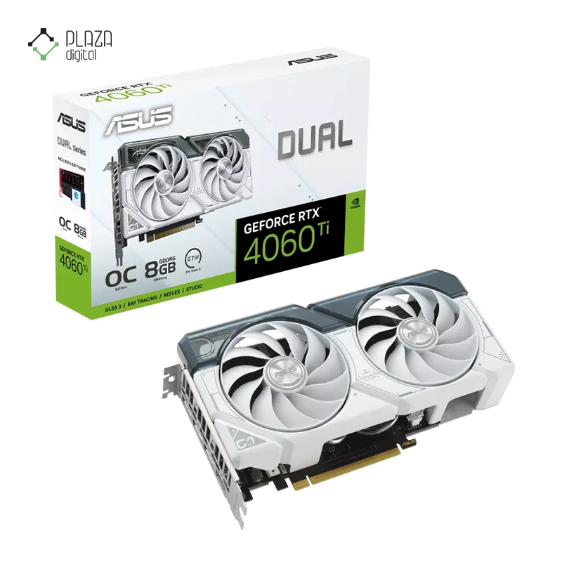 کارت گرافیک ایسوس مدل Dual GeForce RTX 4060 Ti White OC Edition حافظه 8 گیگابایت پلازا دیجیتال