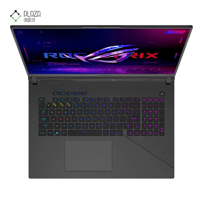 نمای کیبورد لپ تاپ ایسوس 18 اینچی مدل ROG Strix Scar G18 G814JZR i9 14900HX 32GB 1TB SSD RTX4080 پلازا دیجیتال